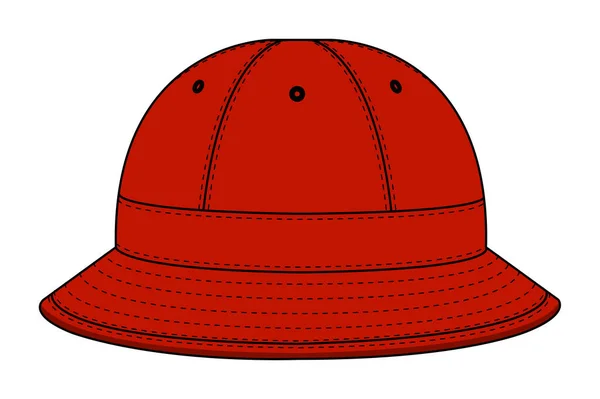 バケツ帽子 メトロハット テンプレートベクトルイラスト — ストックベクタ