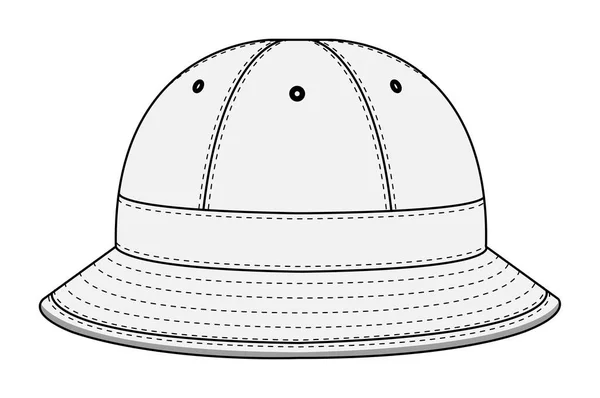 Eimerhut Metrohut Vorlage Vektor Illustration Weiß — Stockvektor