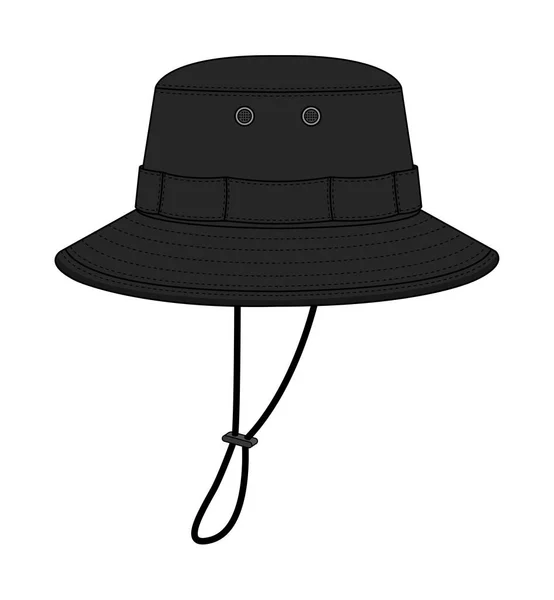 Boonie Hoed Adventure Hat Template Vector Illustratie — Stockvector