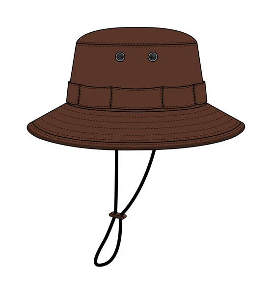 Boonie Hat Chapéu Aventura Modelo Ilustração Vetorial — Vetor de Stock