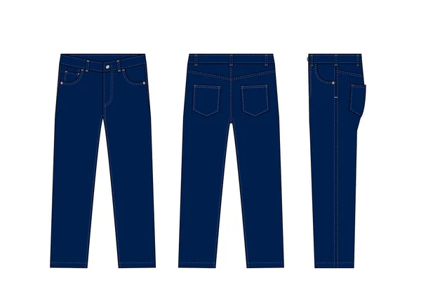 Gabarit Vectoriel Pantalon Jeans Droit Illustration Xoblue — Image vectorielle