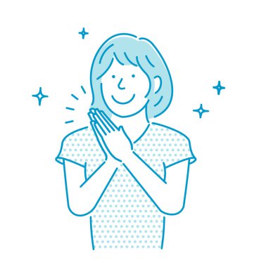 Genç bir kadının neşe içinde tezahürat edişinin temsilcisi.