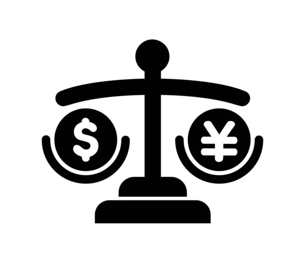 Ilustração Ícone Vetor Taxa Câmbio Dólar Iene — Vetor de Stock