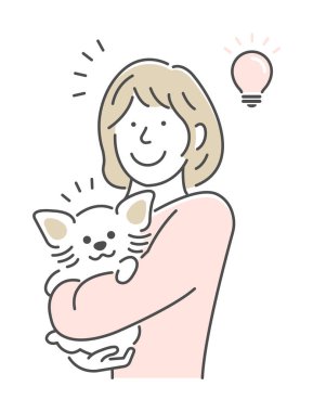 Bir kadının elinde bir köpek tuttuğunu hayal et. Fikir, ilham, çözüm.