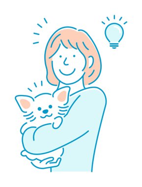 Bir kadının elinde bir köpek tuttuğunu hayal et. Fikir, ilham, çözüm.