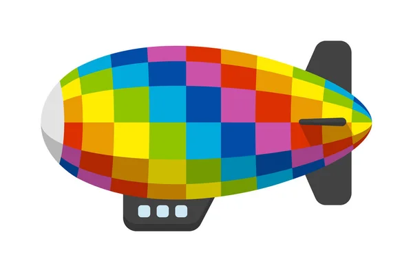 Colorful Airship Blimp Vector Illustration — Stockvektor