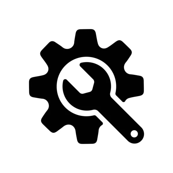 Cogwheel Wrench Vector Icon Illustration — Archivo Imágenes Vectoriales