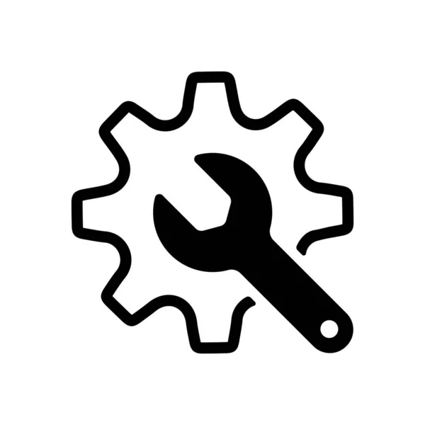 Cogwheel Wrench Vector Icon Illustration — Stock Vector