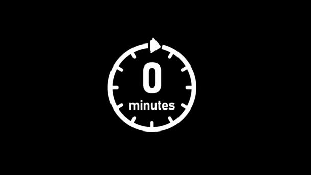 Часы Таймер Время Прохода Время Ожидания Анимация Включительно Минут — стоковое видео