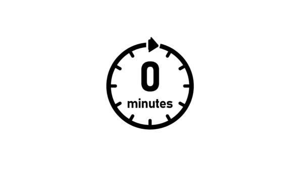 Klok Timer Tijd Passage Wachttijd Animatie Minuten — Stockvideo