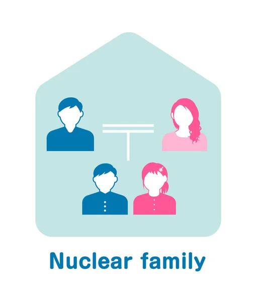 General Nuclear Family Vector Illustration — Stock Vector