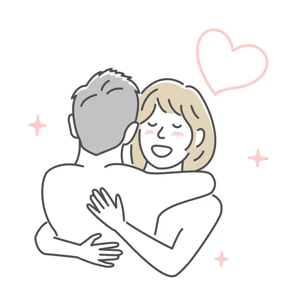 Embrasse Illustration Vectorielle Couple Aimant Bonheur — Image vectorielle