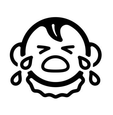 Ağlayan bebek yüzü vektör çizimi