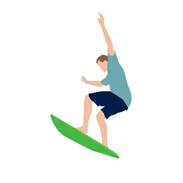 Illustration Vectorielle Avec Des Vacances Été Comme Motif Man Surfing — Image vectorielle