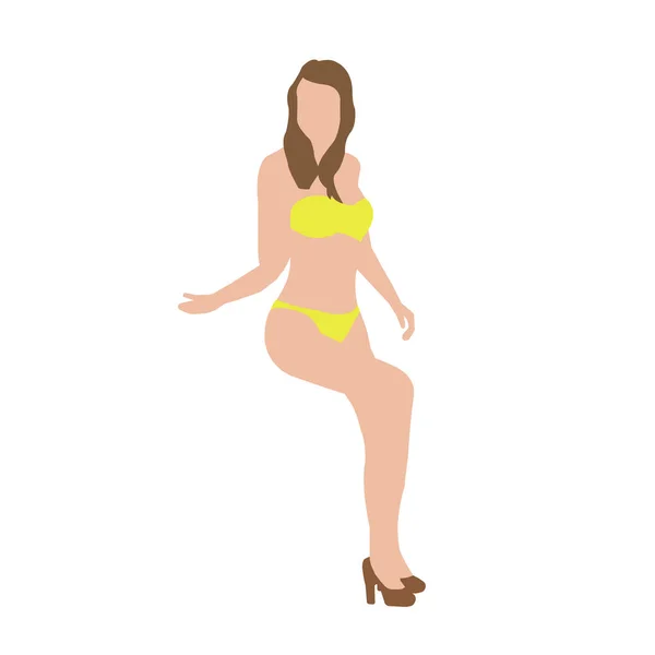 Illustration Vectorielle Avec Des Vacances Été Comme Motif Femme Maillot — Image vectorielle