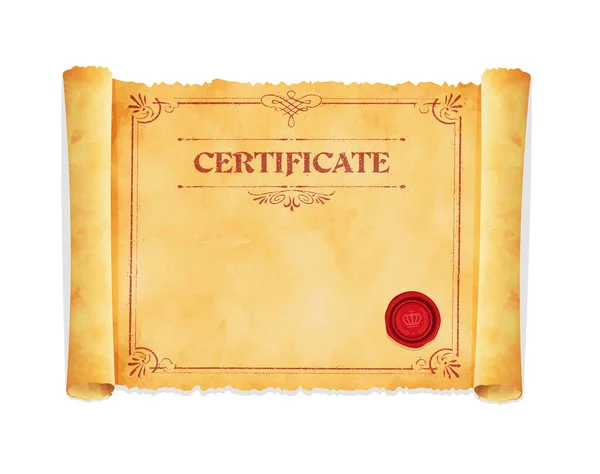 Old Papaer Vintage Certificate Frame Template Illustration — Vetor de Stock