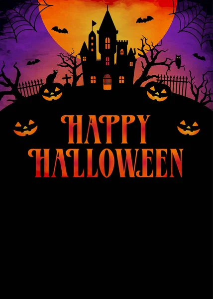 Happy Halloween Silhouette Vector Illustration Poster Flyer Template Etc — 스톡 벡터