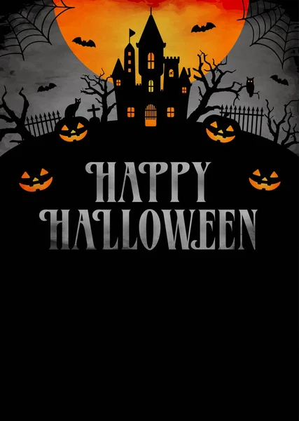 Happy Halloween Silhouette Vector Illustration Poster Flyer Template Etc — 스톡 벡터