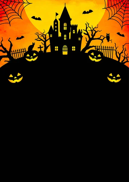 Felice Halloween Silhouette Vettoriale Illustrazione Poster Volantino Modello Ecc — Vettoriale Stock