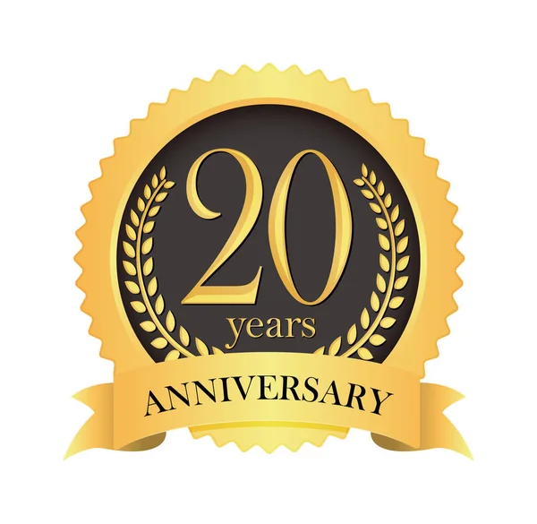 Golden Anniversary Medal Icon 20Th Anniversary — Vettoriale Stock