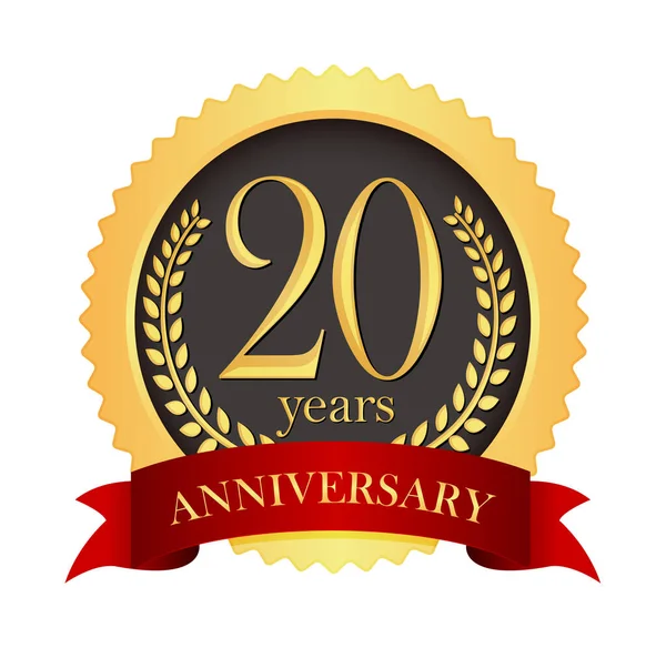 Golden Anniversary Medal Icon 20Th Anniversary — Stock vektor