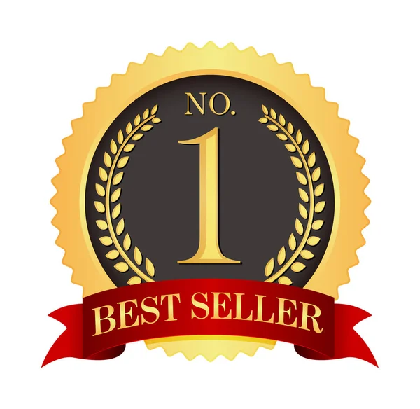 Ikona Medaile Číslo Ilustrace Bestseller — Stockový vektor