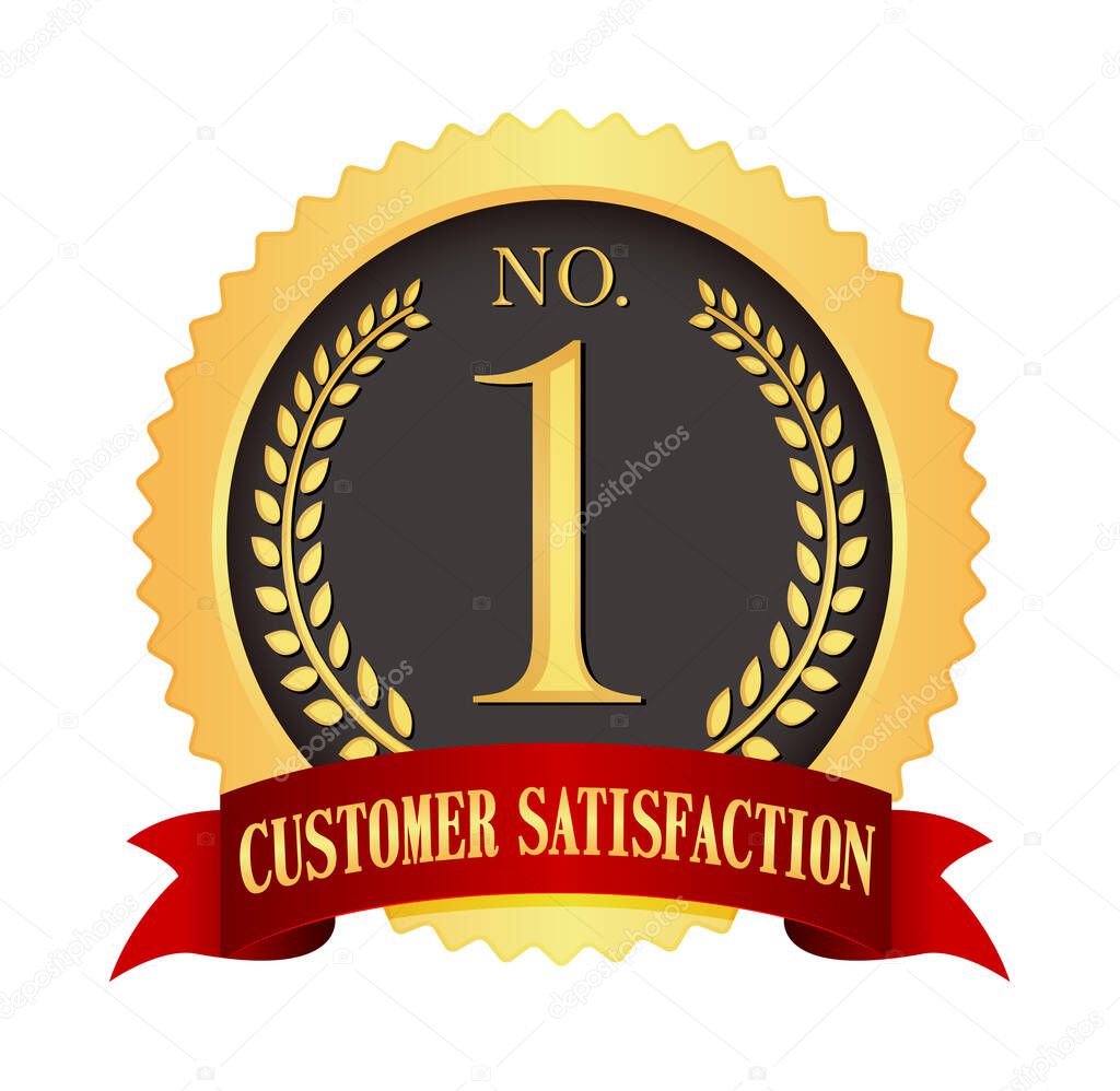 No.1 medal icon illustration | customer satisfaction