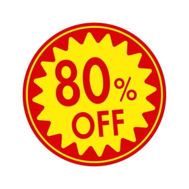 Sale label vector illustration | 80% off