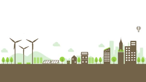 Smart Ecology City Illustration Animation Mp4 — Video Stock