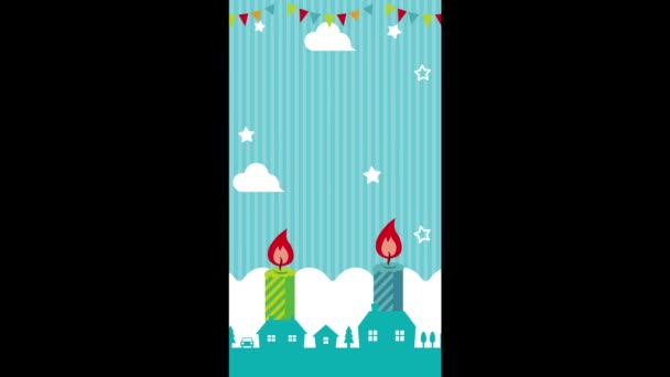 Happy Birthday Animation Movie Optimized Smartphone Screen Size — Stockvideo