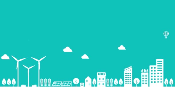 Smart Ecology City Illustration Animation Mp4 — Vídeos de Stock