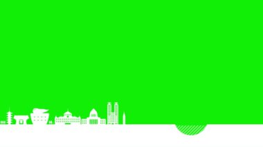 Tokyo cityscape animation movie. Famous landmark buildings and architecture..