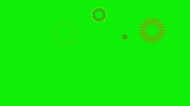 Fireworks Background Animation Green Background Chroma Key Use — Vídeo de stock