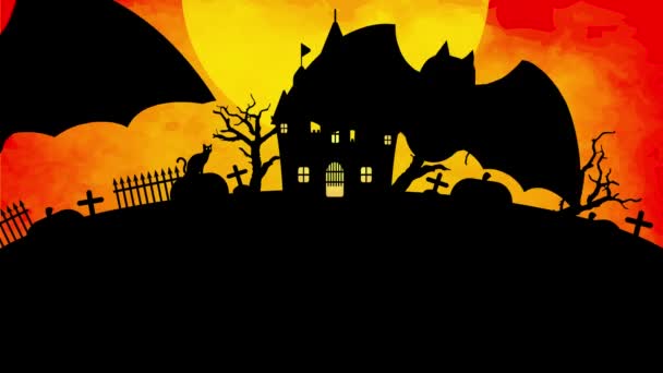 Happy Halloween Animation Movie Mp4 Text — ストック動画