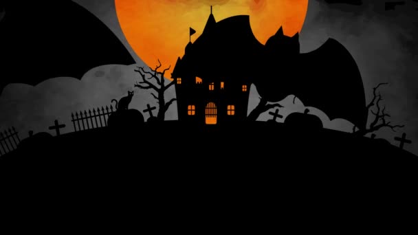 Happy Halloween Animation Movie Mp4 Text — Wideo stockowe