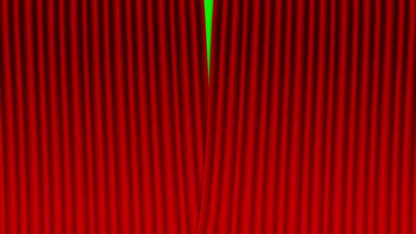 Red Curtain Opening Closing Animation Mp4 Green Background Chroma Key — 비디오