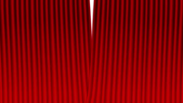 Red Curtain Opening Closing Animation Mp4 — Vídeo de Stock