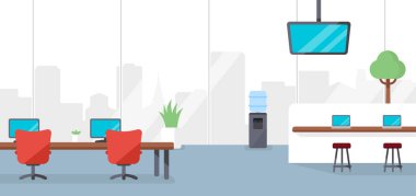 Modern ofis yatay vektör çizimi