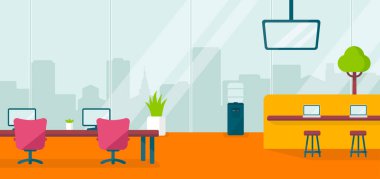 Modern ofis yatay vektör çizimi
