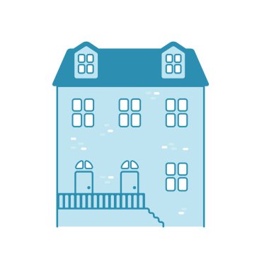 Residence building vector illustration (front view)	