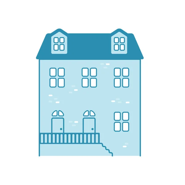 Residence Building Vector Illustration Front View — Stockvector