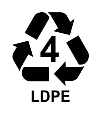Plastik için Geri Dönüşüm Sembolleri. Vektör simgesi illüstrasyonu (LDPE)