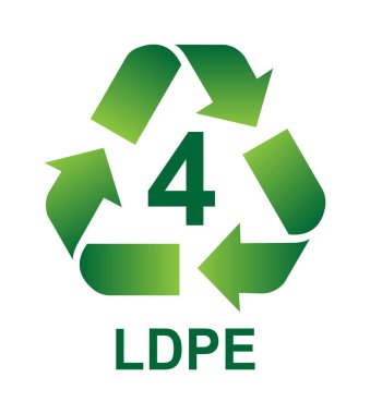 Plastik için Geri Dönüşüm Sembolleri. Vektör simgesi illüstrasyonu (LDPE)