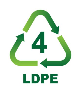 Plastik için Geri Dönüşüm Sembolleri. Vektör simgesi illüstrasyonu (LDPE)