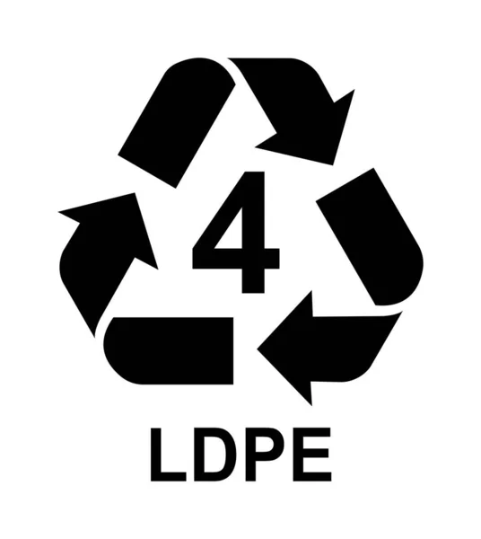 플라스틱을 상징을 재활용 아이콘 Ldpe — 스톡 벡터