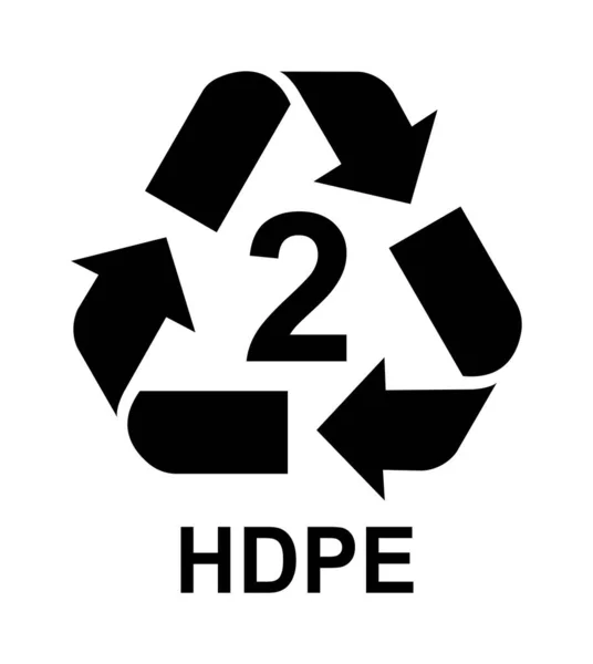 Symbole Recyklingu Dla Tworzyw Sztucznych Ikona Wektora Hdpe — Wektor stockowy