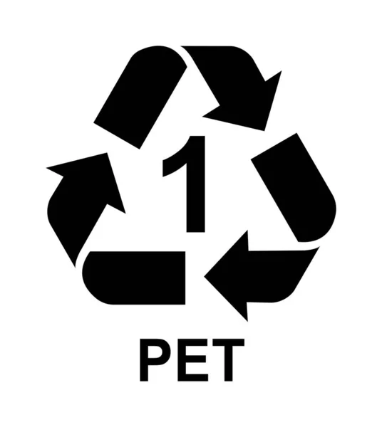 Recycling Symbolen Voor Plastic Vector Pictogram Illustratie Pet — Stockvector