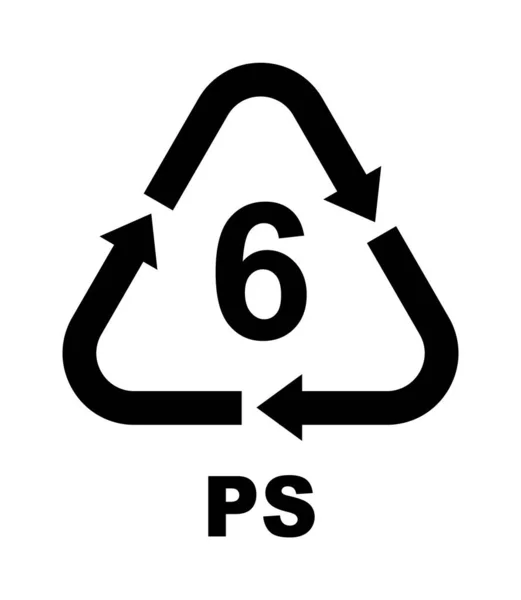 Újrahasznosító Szimbólumok Műanyag Vektorikon Illusztráció — Stock Vector