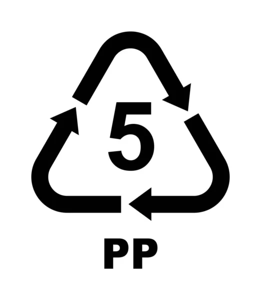 Símbolos Reciclagem Para Plástico Ilustração Ícone Vetor —  Vetores de Stock