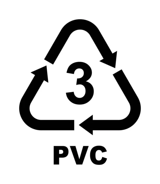 플라스틱을 상징을 재활용 아이콘 Pvc — 스톡 벡터